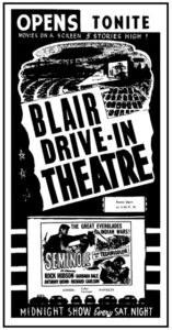 Poster of the First Drive-in movie in Belleville, KS